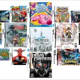 Raccolta di copertine dei migliori giochi DS: Pokémon, Zelda, Final Fantasy, Kirby, Sonic e altri ancora.