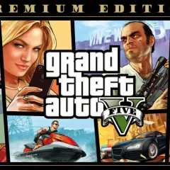 Immagine di copertina di Grand Theft Auto V Premium Edition per PS5, con scene d'azione, personaggi e veicoli. Scopri i trucchi GTA 5 PS5 per dominare Los Santos!