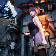 Una ragazza con capelli viola e rosa, in stile anime, si trova in un ambiente futuristico. È un'immagine tratta da Synduality Echo of Ada.