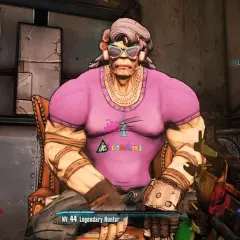 Una nonna muscolosa con occhiali da sole e una maglietta rosa con scritto "Grandma" è un personaggio memorabile in questa recensione di Borderlands 3.