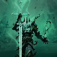 Guerriero spettrale con spada luminosa, circondato da nebbia verde e un relitto di nave. Il suo sguardo presagisce il **rise of legends**.