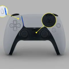 Controller DualSense PS5: premi il tasto PS e il tasto Crea per collegare il controller PS5 al telefono.