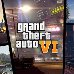Montaggio di scene di gioco di Grand Theft Auto VI, con auto sportive, città illuminate e paesaggi urbani al tramonto. Il budget per GTA 6 sembra illimitato!