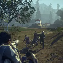 Sopravvissuti in fuga da zombie in una scena di State of Decay 2 recensione.
