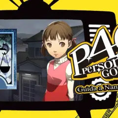 Nanako, la carta VIII (Giustizia) e il logo di Persona 4 Golden. Guida al nanako social link.