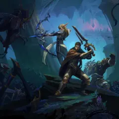 Eroi di World of Warcraft su PS5 combattono creature oscure in un'epica battaglia.