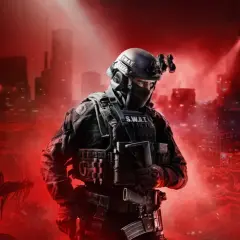 Agente SWAT in azione, pronto per la missione. Le recensioni di "Ready or Not" lo descrivono come un gioco intenso.