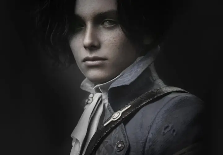 Ritratto di P, protagonista di Lies of P, con un'espressione intensa. Potrebbe essere un'immagine promozionale per il game pass.