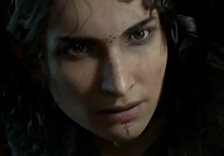 Primo piano di Amicia con sguardo intenso, pronta per una nuova avventura in A Plague Tale 3.