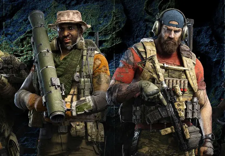 Due soldati in tenuta tattica, uno con un lanciarazzi, pronti per la battaglia. Un'immagine che anticipa la ghost recon breakpoint recensione.