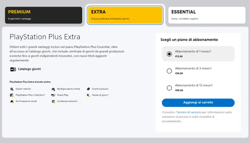 PlayStation Plus Extra: accesso a centinaia di giochi, inclusi titoli di grandi produzioni e indipendenti. Scegli il tuo piano di abbonamento.