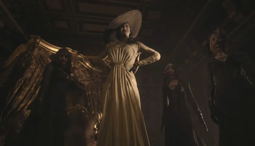 La terrificante famiglia Dimitrescu in una scena di Resident Evil Village. Una guida per sopravvivere.