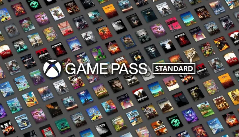 Un'ampia raccolta di copertine di giochi per Xbox Game Pass Standard, con titoli come Halo, Doom e Fallout.