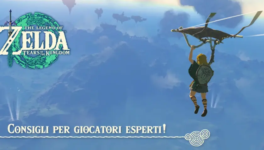 Link plana con il paraglider, un'immagine iconica di Zelda Tears of the Kingdom. Questa guida per giocatori esperti ti aiuterà a padroneggiare Hyrule.