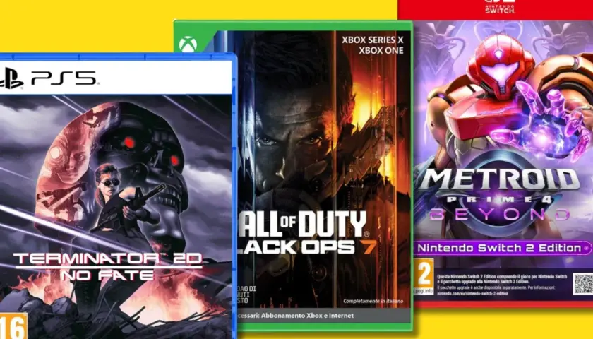 Copertine di giochi per PS5, Xbox e Switch: Terminator, Call of Duty e Metroid. Tra i migliori giochi PS4, questi titoli promettono azione.