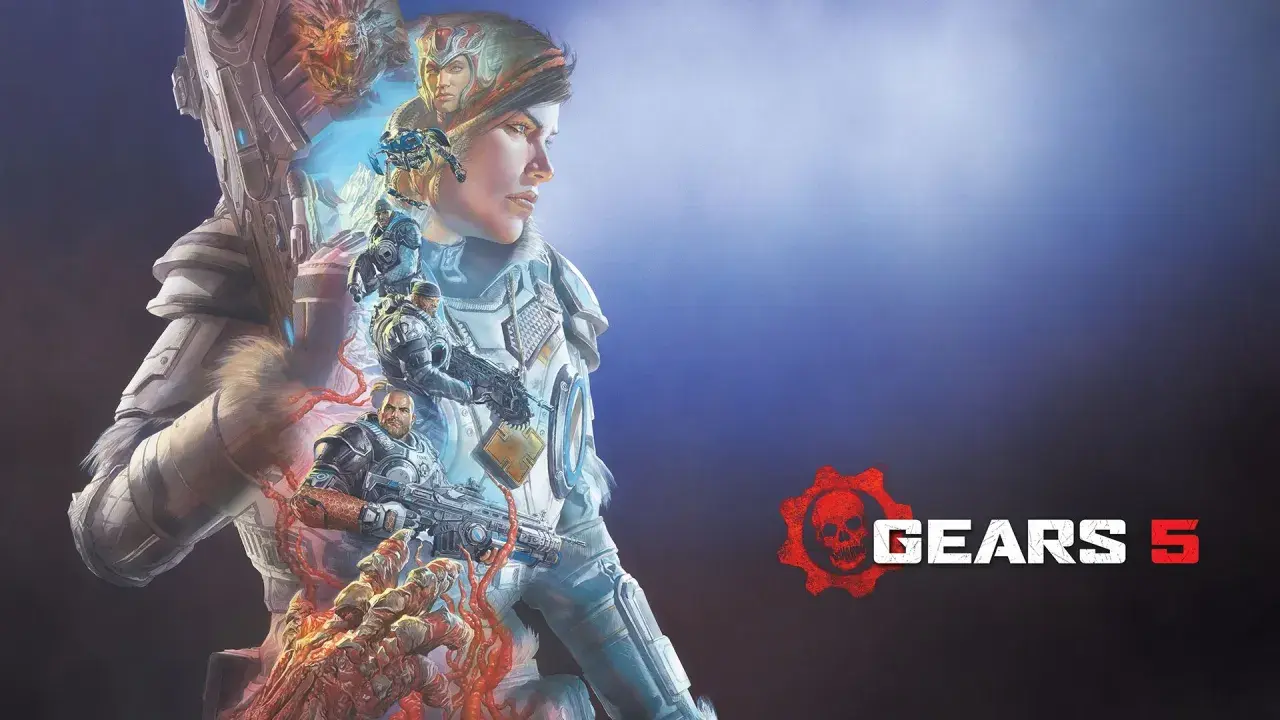 La copertina di Gears 5 recensione mostra Kait Diaz e altri eroi pronti alla battaglia contro le minacce aliene.
