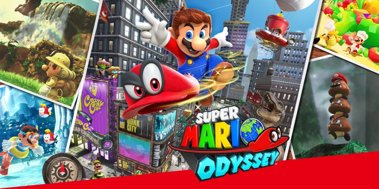 Super Mario Odyssey recensione: Mario salta tra grattacieli, esplora mondi diversi e affronta nemici in questa avventura colorata.