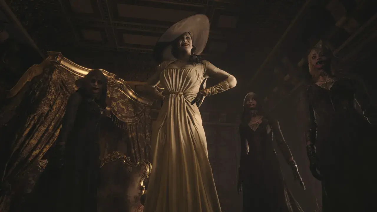 La terrificante famiglia Dimitrescu in una scena di Resident Evil Village. Una guida per sopravvivere.