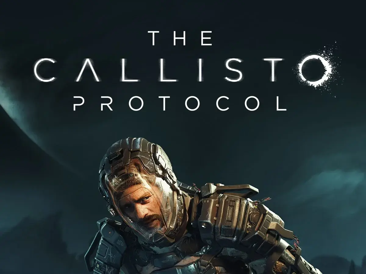 Un astronauta con casco futuristico guarda intensamente. Titolo: The Callisto Protocol recensione.