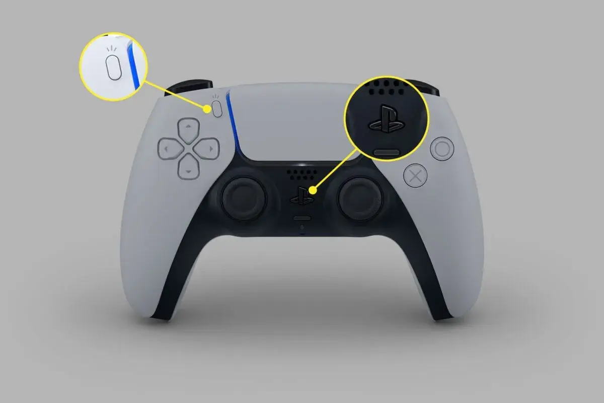 Controller DualSense PS5: premi il tasto PS e il tasto Crea per collegare il controller PS5 al telefono.