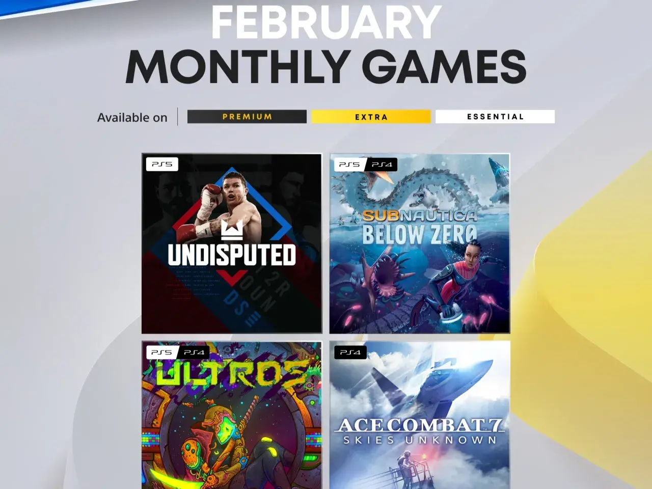 I giochi PS Plus di febbraio 2026 includono Undisputed, Subnautica: Below Zero, Ultros e Ace Combat 7.