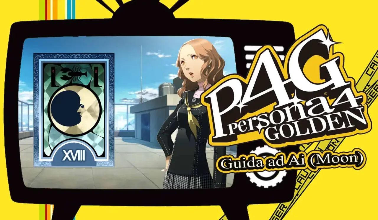 Haru Okumura, una delle persona 4 golden social links, appare accanto alla carta del Tarocco della Luna.
