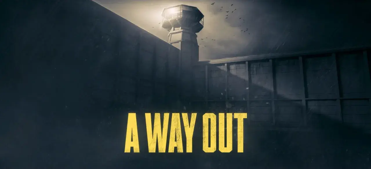 Il titolo "A Way Out" campeggia su un muro di prigione sotto la pioggia, con una torre di guardia illuminata in lontananza. Quanto dura a way out?