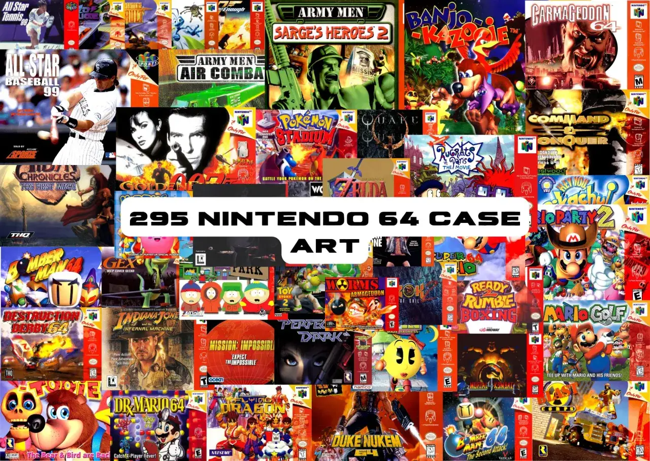 I giochi Nintendo 64 più belli: un collage di copertine iconiche, da Mario a Zelda, per rivivere i migliori giochi nintendo 64.