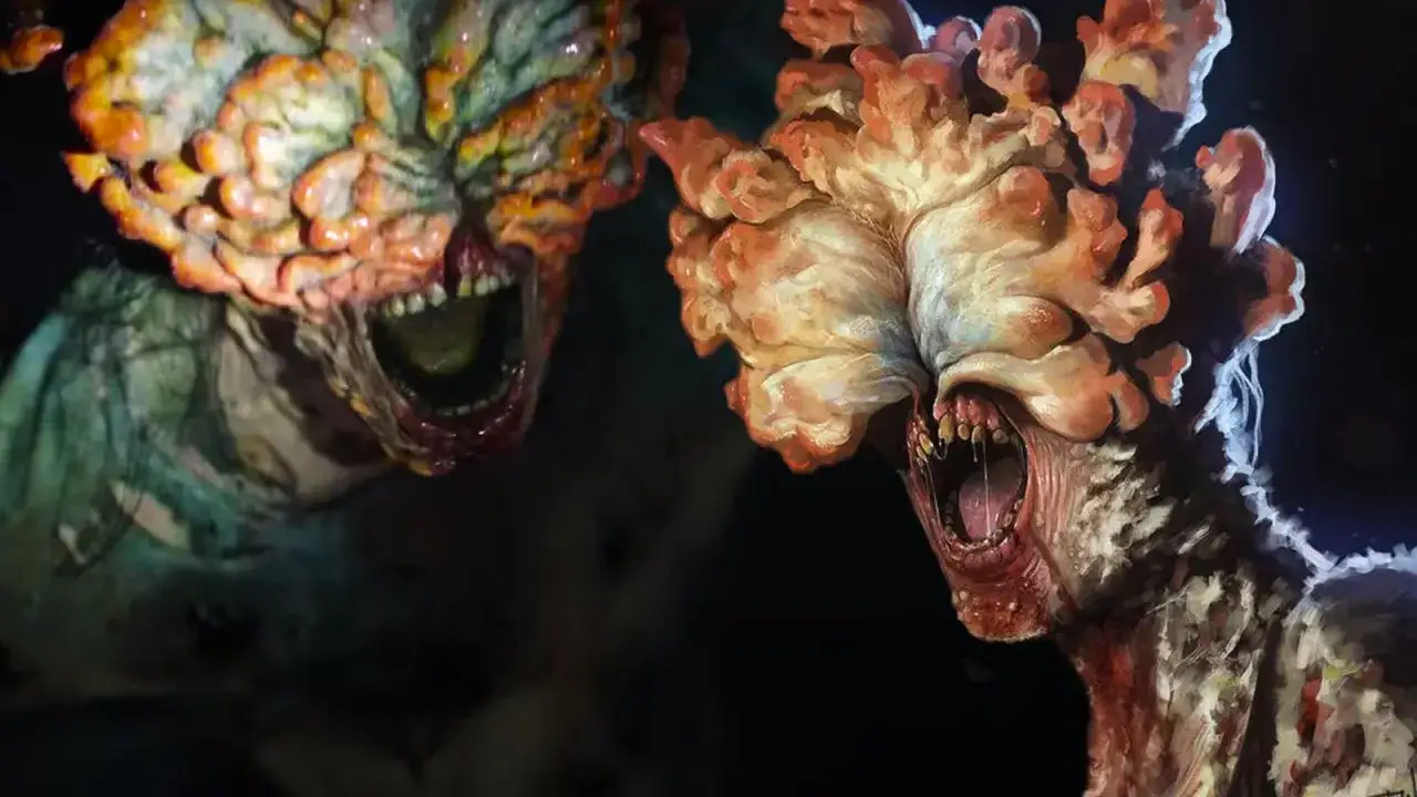 I mostri di The Last of Us, con le loro teste deformate da funghi, urlano nel buio.
