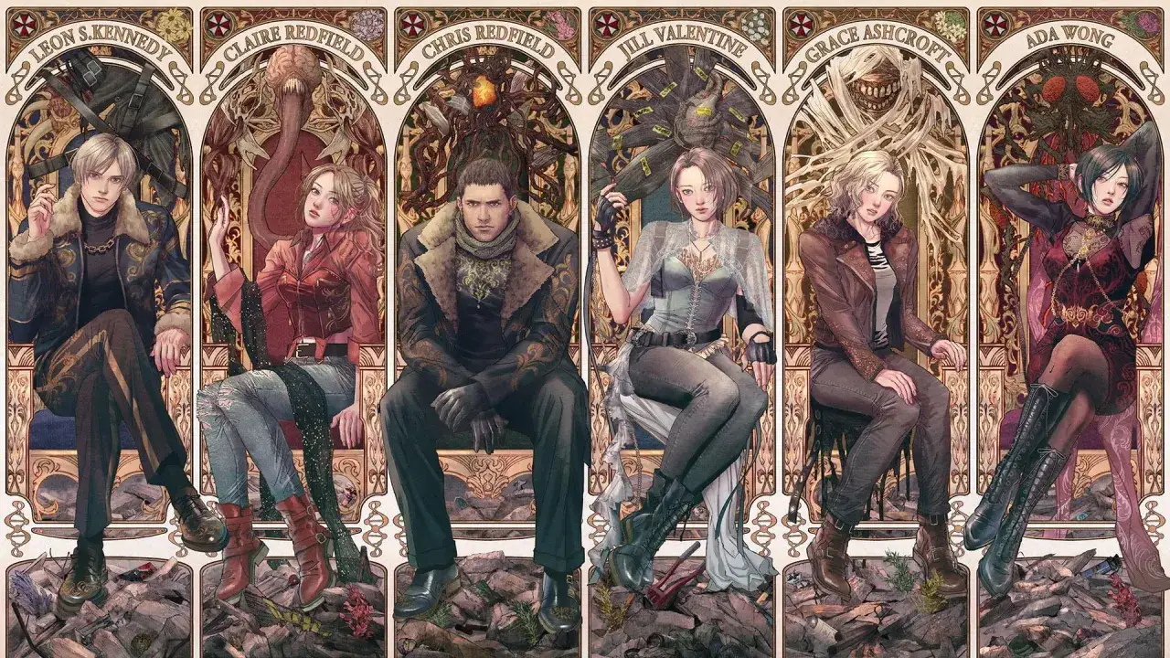 Leon, Claire, Chris, Jill, Grace e Ada in stile art nouveau. Nuove resident evil news in arrivo!