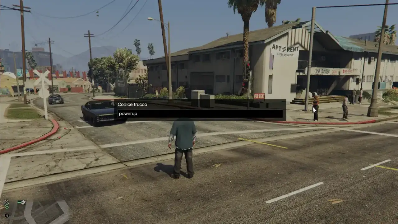 Schermata di GTA 5 su Xbox Serie S con menu trucchi aperto, mostra 